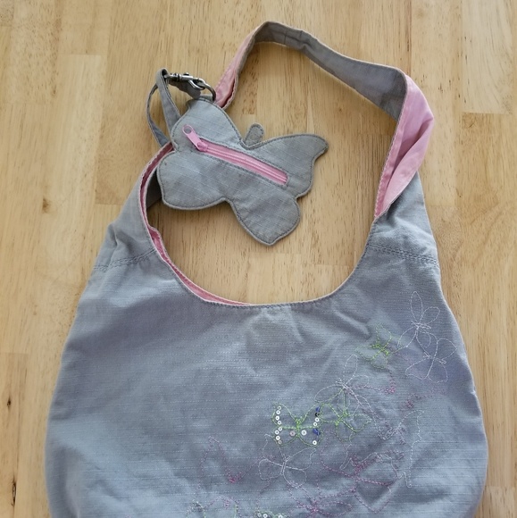 Lilu brand gray butterfly fabric purse and wallet - Picture 2 of 8